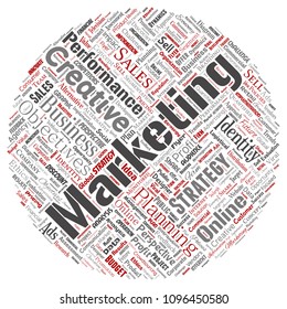 Vector conceptual development business marketing target round circle red word cloud isolated background. Collage advertising, strategy, promotion branding, value, performance planning or challenge