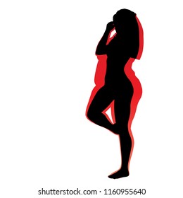 Vector conceptual fat overweight obese female vs slim fit healthy body after weight loss or diet with muscles thin young woman isolated. Fitness, nutrition or fatness obesity, health silhouette shape