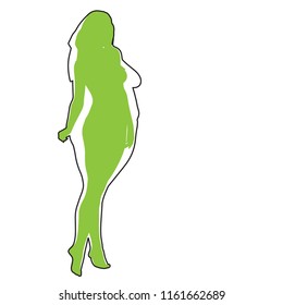 Vector conceptual fat overweight obese female vs slim fit healthy body after weight loss or diet with muscles thin young woman isolated. Fitness, nutrition or fatness obesity, health silhouette shape