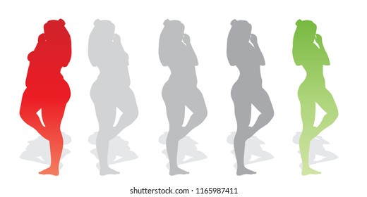 Vector Conceptual Fat Overweight Obese Female Stock Vector Royalty