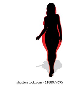 Vetor gordura conceitual obeso obeso feminino vs magro cabem o corpo saudável após a perda de peso ou dieta com músculos magra jovem isolada. Fitness, nutrição ou obesidade gordurosa, forma silhueta de saúde