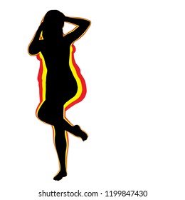 Vector conceptual fat overweight obese female vs slim fit healthy body after weight loss or diet with muscles thin young woman isolated. Fitness, nutrition or fatness obesity, health silhouette shape