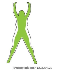 Vector conceptual fat overweight obese female vs slim fit healthy body after weight loss or diet with muscles thin young woman isolated. Fitness, nutrition or fatness obesity, health silhouette shape