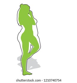 Vector conceptual fat overweight obese female vs slim fit healthy body after weight loss or diet with muscles thin young woman isolated. Fitness, nutrition or fatness obesity, health silhouette shape