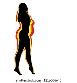 Vector conceptual fat overweight obese female vs slim fit healthy body after weight loss or diet with muscles thin young woman isolated. Fitness, nutrition or fatness obesity, health silhouette shape