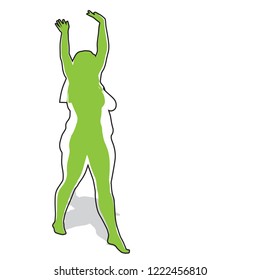 Vector conceptual fat overweight obese female vs slim fit healthy body after weight loss or diet with muscles thin young woman isolated. Fitness, nutrition or fatness obesity, health silhouette shape
