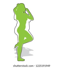 Vector conceptual fat overweight obese female vs slim fit healthy body after weight loss or diet with muscles thin young woman isolated. Fitness, nutrition or fatness obesity, health silhouette shape