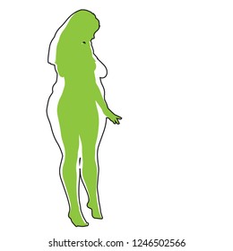 Vector conceptual fat overweight obese female vs slim fit healthy body after weight loss or diet with muscles thin young woman isolated. Fitness, nutrition or fatness obesity, health silhouette shape