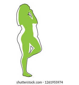 Vector conceptual fat overweight obese female vs slim fit healthy body after weight loss or diet with muscles thin young woman isolated. Fitness, nutrition or fatness obesity, health silhouette shape