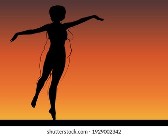 Vector conceptual fat overweight obese female vs slim fit healthy body after weight loss or diet with muscles thin young woman over sunset. Fitness, nutrition or fatness obesity, health shape
