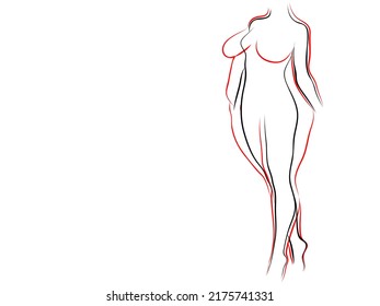 Vector conceptual fat overweight obese female vs slim fit healthy body after weight loss or diet with muscles thin young woman isolated. Fitness, nutrition or fatness obesity, health silhouette shape