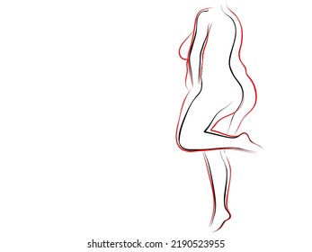 Vector conceptual fat overweight obese female vs slim fit healthy body after weight loss or diet with muscles thin young woman isolated. Fitness, nutrition or fatness obesity, health silhouette shape