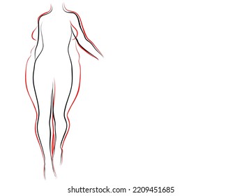 Vector conceptual fat overweight obese female vs slim fit healthy body after weight loss or diet with muscles thin young woman isolated. Fitness, nutrition or fatness obesity, health silhouette shape