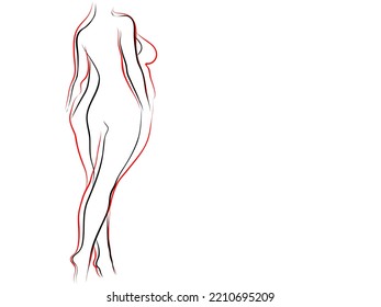 Vector conceptual fat overweight obese female vs slim fit healthy body after weight loss or diet with muscles thin young woman isolated. Fitness, nutrition or fatness obesity, health silhouette shape