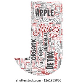 Vector conceptual fresh natural fruit or vegetable juices letter font red healthy diet organic beverage word cloud isolated background. Collage of green exotic, tropical raw nutrition concept