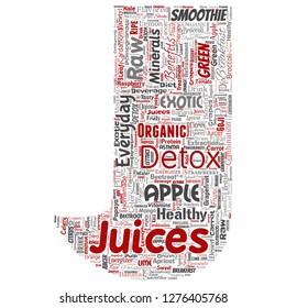 Vector conceptual fresh natural fruit or vegetable juices letter font red healthy diet organic beverage word cloud isolated background. Collage of green exotic, tropical raw nutrition concept