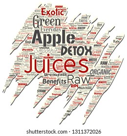 Vector conceptual de fruta natural fresca o jugos vegetales viejos papel roto dieta saludable dieta saludable bebida orgánica nube aislado fondo aislado. Collage del concepto de nutrición verde exótica, tropical cruda