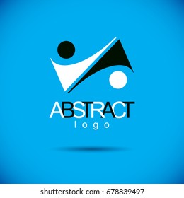 Vector conceptual geometric form can be used as corporate identity abstract symbol.