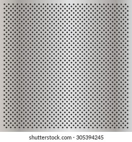 Vetor conceitual cinza abstrato metal inoxidável alumínio perfurado padrão textura malha fundo como metáfora para industrial, abstrato, tecnologia, grade, prata, grade, ponto, superfície de grade