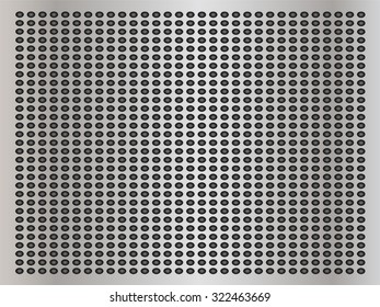 Vector conceptual gray abstract metal stainless steel aluminum perforated pattern texture mesh background as metaphor to industrial, abstract, technology, grid, silver, grate, spot, grille surface