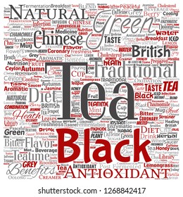 Vector conceptual green or black tea beverage culture square red natural flavor or taste variety word cloud isolated background. Collage of traditional medicine health diet benefits concept design