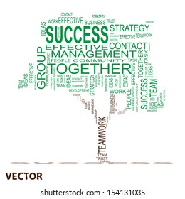 Vector conceptual green text word cloud or tagcloud isolated on white background ,metaphor for business,team,teamwork,management,effective,success,communication,company, cooperation,group or symbol