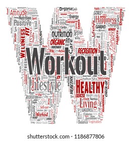 Vector conceptual healthy living positive nutrition sport letter font word cloud isolated background. Collage of happiness care, organic, recreation workout, beauty, vital healthcare spa concept