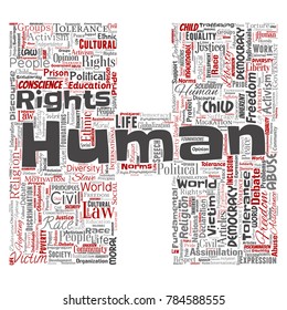 Vector conceptual human rights political freedom, democracy letter font H word cloud isolated background. Collage of humanity tolerance, law principles, people justice or discrimination concept
