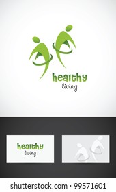 Vector conceptual icon such logo for healthy living