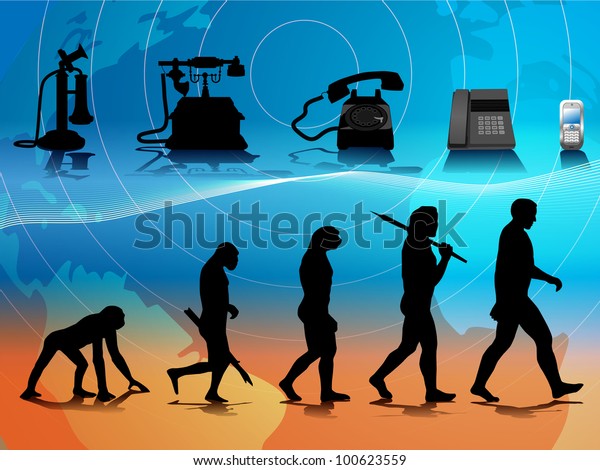 Vector Conceptual Illustration Comparing Human Phone Stock Vector ...