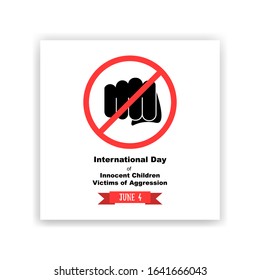Vector conceptual illustration - Poster stop child labor. International Day of Innocent Children - Victims of Aggression