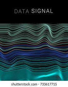 Vector conceptual image of signal, sound waves.