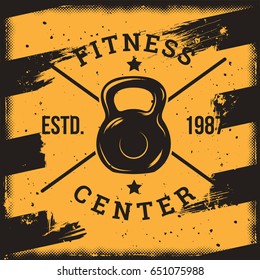 Vector conceptual motivational poster for a fitness center, club in the grunge style. Excellent advertisement for the gym