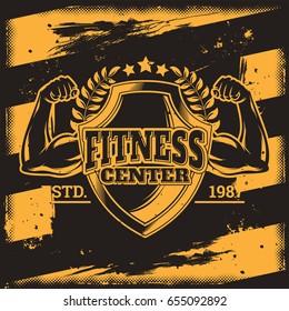 Vector conceptual motivational poster for a fitness center, club in the grunge style. Excellent advertisement for the gym