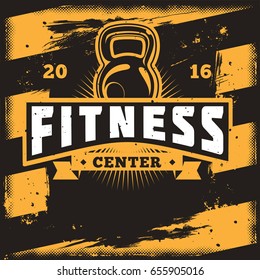 Vector conceptual motivational poster for a fitness center in the grunge style. Excellent advertisement for the gym