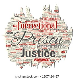 Prisión conceptual vectorial, justicia, crimen antiguo desgarrado papel palabra nube aislado fondo. Collage del castigo, ley, derechos, social, autoridad, sistema, civil, juicio, rehabilitación, concepto de libertad