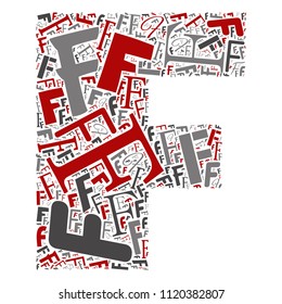 Vector conceptual red, gray and black playful funny education font made of letter collection or group on character shapes isolated on white background. A modern art alphabet learning element design