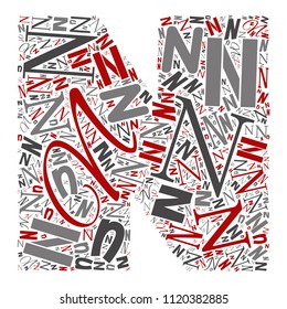 Vector conceptual red, gray and black playful funny education font made of letter collection or group on character shapes isolated on white background. A modern art alphabet learning element design