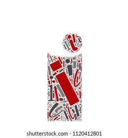 Vector conceptual red, gray and black playful funny education font made of letter collection or group on character shapes isolated on white background. A modern art alphabet learning element design