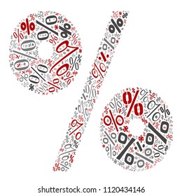 Vector conceptual red, gray and black playful funny education font made of symbol collection or group on character shapes isolated on white background. A modern art alphabet learning element design
