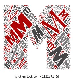 Vector conceptual red, gray and black playful funny education font made of letter collection or group on character shapes isolated on white background. A modern art alphabet learning element design