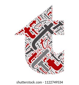 Vector conceptual red, gray and black playful funny education font made of letter collection or group on character shapes isolated on white background. A modern art alphabet learning element design