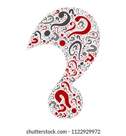 Vector conceptual red, gray and black playful funny education font made of symbol collection or group on character shapes isolated on white background. A modern art alphabet learning element design