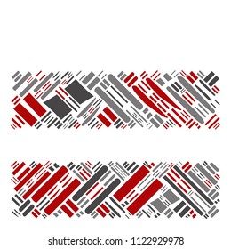 Vector conceptual red, gray and black playful funny education font made of symbol collection or group on character shapes isolated on white background. A modern art alphabet learning element design