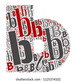Vector conceptual red, gray and black playful funny education font made of letter collection or group on character shapes isolated on white background. A modern art alphabet learning element design