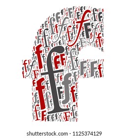 Vector conceptual red, gray and black playful funny education font made of letter collection or group on character shapes isolated on white background. A modern art alphabet learning element design
