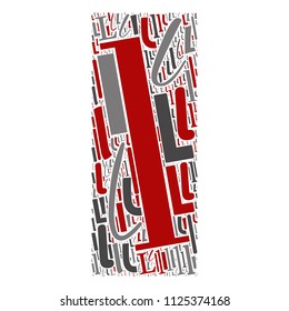 Vector conceptual red, gray and black playful funny education font made of letter collection or group on character shapes isolated on white background. A modern art alphabet learning element design