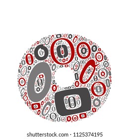Vektorkonzeptuelle, rote, graue und schwarze, spielerische, lustige Bildungs-Schriftart aus Buchstabensammlung oder Gruppe auf Zeichenformen einzeln auf weißem Hintergrund. Ein modernes Design für das Lernen von Alphabeten