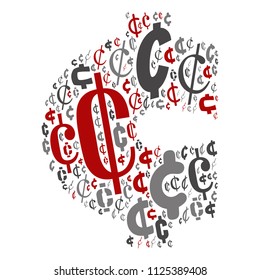 Vector conceptual red, gray and black playful funny education font made of symbol collection or group on character shapes isolated on white background. A modern art alphabet learning element design