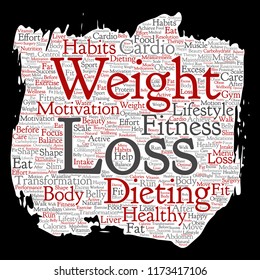 Vector conceptual weight loss healthy diet transformation paint brush paper word cloud isolated background. Collage of fitness motivation lifestyle, before and after workout slim body beauty concept